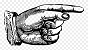 old school pointing hand icon